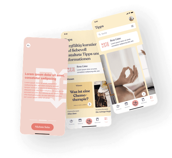 In einem weiteren Abschnitt werden Screens dargestellt, die Verzeichnisse der Medikamenteninformationen und auch die Rote Liste von Medikamenten abbilden.